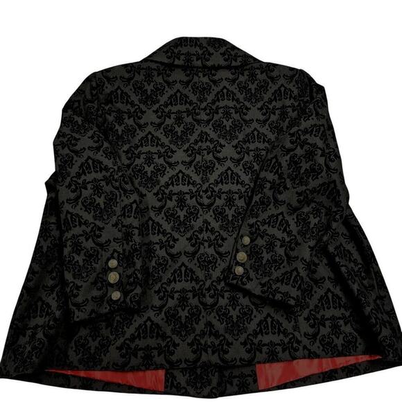 Joe Browns Black Brocade Jacket Coat Red lining NWOT Plus Sz 28 NWOT - Picture 2 of 7
